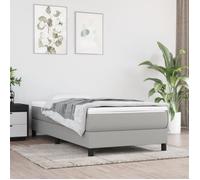 3120468 vidaXL Sommier à ressorts de lit Gris clair 80x200 cm Tissu