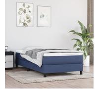vidaXL Cadre de Lit, Lit Rembourré avec Pieds, Lit Simple avec Sommier à Lattes, Lit Adulte de Chambre à Coucher, Moderne, Bleu 80x200 cm Tissu