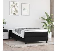 3120486 vidaXL Sommier à ressorts de lit Noir 90x200 cm Tissu