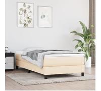3120489 vidaXL Sommier à ressorts de lit Crème 90x200 cm Tissu