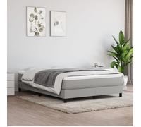 3120508 vidaXL Sommier à ressorts de lit Gris clair 140x190 cm Tissu