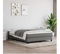 3120517 vidaXL Sommier à ressorts de lit Gris foncé 140x200 cm Tissu
