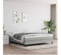3120524 vidaXL Sommier à ressorts de lit Gris clair 160x200 cm Tissu