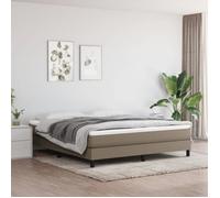 3120528 vidaXL Sommier à ressorts de lit Taupe 160x200 cm Tissu