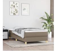 3120578 vidaXL Sommier à ressorts de lit Taupe 90x190 cm Tissu