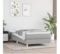 3120582 vidaXL Sommier à ressorts de lit Gris clair 90x200 cm Tissu