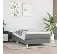 3120583 vidaXL Sommier à ressorts de lit Gris foncé 90x200 cm Tissu