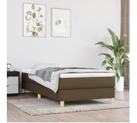 Cadre de lit sans matelas marron foncé 90x200 cm tissu