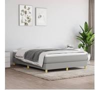 3120606 vidaXL Sommier à ressorts de lit Gris clair 140x190 cm Tissu