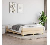 3120611 vidaXL Sommier à ressorts de lit Crème 140x190 cm Tissu