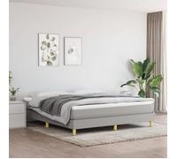 3120622 vidaXL Sommier à ressorts de lit Gris clair 160x200 cm Tissu