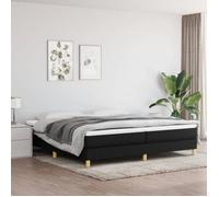 3120640 vidaXL Sommier à ressorts de lit Noir 200x200 cm Tissu