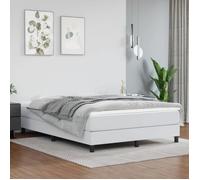 Cadre de Lit, Lit Rembourré, Lit Double avec Sommier à Lattes, Lit Adulte de Chambre à Coucher, Moderne, Blanc 140x190 cm Similicuir