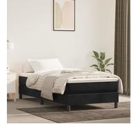 3120744 vidaXL Sommier à ressorts de lit Noir 90x190 cm Velours