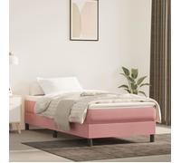 3120747 vidaXL Sommier à ressorts de lit Rose 90x190 cm Velours