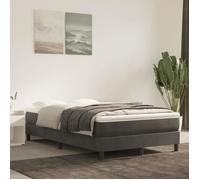 3120761 vidaXL Sommier à ressorts de lit Gris foncé 120x200 cm Velours