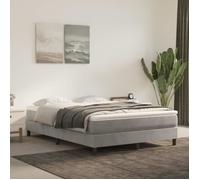 Vidaxl Cadre De Lit Gris Clair 140x190 Cm Velours Gris