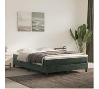 3120769 vidaXL Sommier à ressorts de lit Vert foncé 140x190 cm Velours