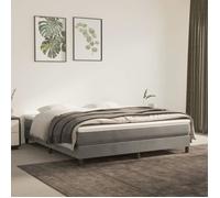 3120778 vidaXL Sommier à ressorts de lit Gris clair 160x200 cm Velours