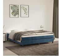 3120782 vidaXL Sommier à ressorts de lit Bleu foncé 160x200 cm Velours