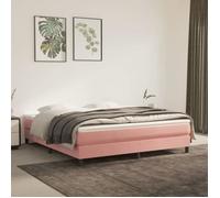 3120783 vidaXL Sommier à ressorts de lit Rose 160x200 cm Velours