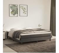 3120785 vidaXL Sommier à ressorts de lit Gris foncé 180x200 cm Velours
