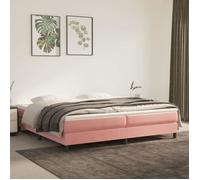 3120795 vidaXL Sommier à ressorts de lit Rose 200x200 cm Velours