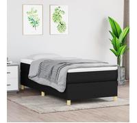 Cadre de lit sans matelas noir 90x200 cm tissu