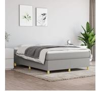 3120953 vidaXL Sommier à ressorts de lit Gris clair 140x190 cm Tissu