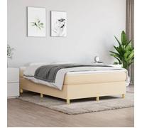 3120958 vidaXL Sommier à ressorts de lit Crème 140x190 cm Tissu