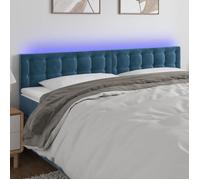 3122104 vidaXL Tête de lit à LED Bleu foncé 160x5x78-88 cm Velours