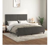 Cadre de lit avec tête de lit Gris foncé 180x200 cm Velours