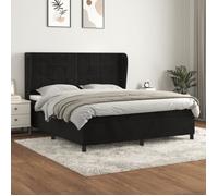 3129227 vidaXL Lit à sommier tapissier avec matelas Noir 180x200 cm Velours