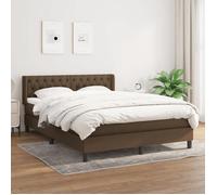 3129948 vidaXL Lit à sommier tapissier avec matelas Marron foncé 140x190 cm