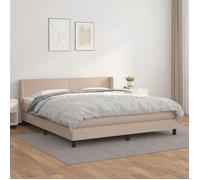 Vidaxl Lit À Sommier Tapissier Avec Matelas Cappuccino 160x200 Cm