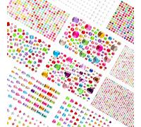3132 Pièces Strass Autocollant, 3-15mm Strass pour Enfants & Adulte, Pour Bricolage, L'artisanat Fournitures, Cadres Photo, Maquillage, Autocollants Pailletés pour Les Yeux, Les Ongles