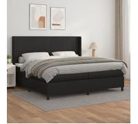 Vidaxl Lit À Sommier Tapissier Avec Matelas Noir 200x200 Cm Similicuir Noir