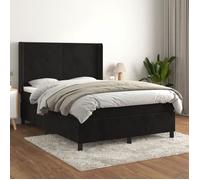 3132557 vidaXL Lit à sommier tapissier avec matelas Noir 140x190 cm Velours