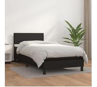 3140969 vidaXL Lit à sommier tapissier avec matelas Noir 80x200cm Similicuir