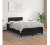 3140993 vidaXL Sommier tapissier avec matelas Noir 120x200 cm Similicuir