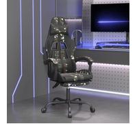 3143841 vidaXL Chaise de jeu avec repose-pied Noir et camouflage Similicuir