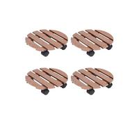 Vidaxl Chariots À Plantes 4 Pcs Marron Ø30x7,5 Cm Wpc