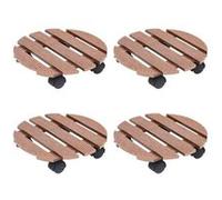 3143925 vidaXL Chariots à plantes 4 pcs Marron Ø30x7,5 cm WPC Marron G