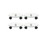 vidaXL Supports roulants ¿¿ plantes 4 pcs 28 cm Verre tremp¿¿ Rond