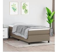 3144403 vidaXL Lit à sommier tapissier avec matelas Taupe 100x200 cm Tissu