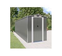Abri de Jardin Gris Clair 192x357x223 cm Acier Galvanisé Stockage vidaXL