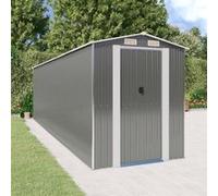 Abri de Jardin Gris Clair 192x357x223 cm Acier Galvanisé Stockage vidaXL