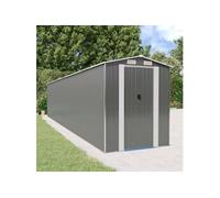 Abri de Jardin Gris Clair 192x357x223 cm Acier Galvanisé Stockage vidaXL