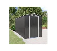 vidaXL Abri de jardin Cabane de stockage Acier galvanisé Anthracite 192x440x223 cm