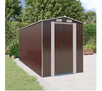 vidaXL Abri de jardin Marron foncé 192x440x223 cm Acier galvanisé 3147463
